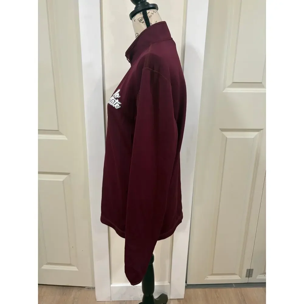 MO State Adidas Burgundy Quarter Zip Athletic Shirt Jacket